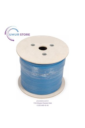 500 mt CAT6A U-Ftp AWG231 500MHZ Mavi Data Kablosu