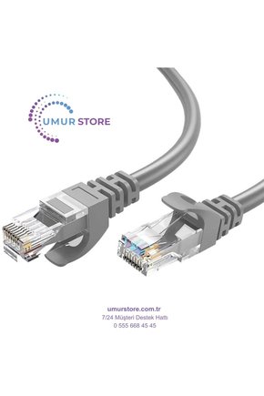Lua 15 Metre, Ethernet Kablosu, Ağ Kablosu, Lan, Cat6, Modem Internet Kablosu, Gri