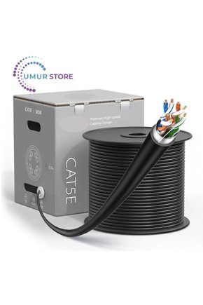 CAT5E Utp Bakır Lan Veri Kablosu 305MT 23 Awg Siyah Pvc