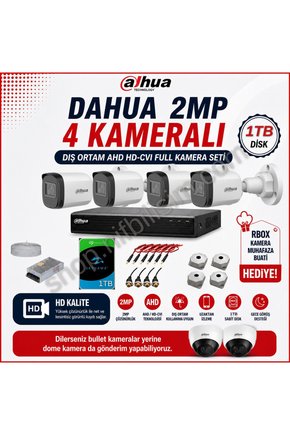 2mp 4 Kameralı Dış Ortam Ahd Hd-cvi Full Kamera Seti 1tb Disk