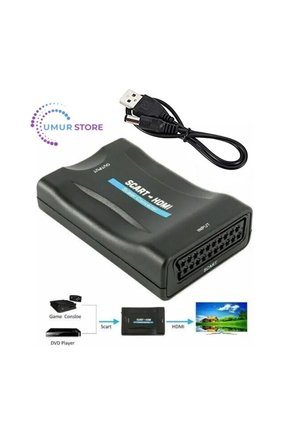 Scart To HDMI Av Video Tv Dönüştürücü Çevirici Adaptör Converter