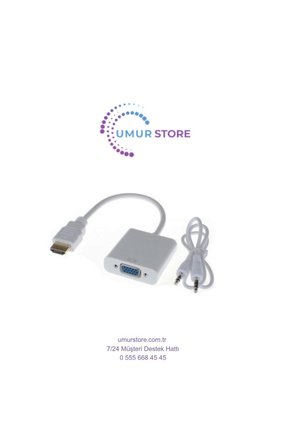 HDMI To VGA Ses Çıkışlı Kablo Çevirici Dönüştürücü Adaptör