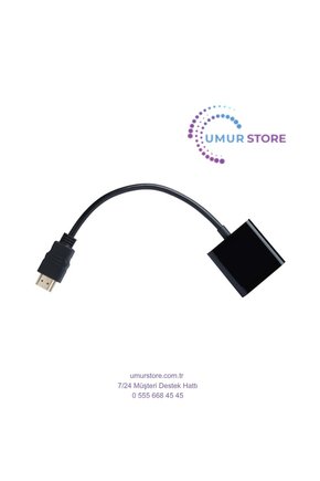 HDMI to VGA Dijital - Analog, Full HD 1080P,Tak Çalıştır Görüntü Dönüştürücü Kablo