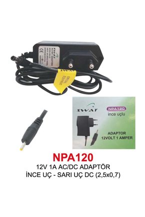 12V 1A ACDC ADAPTÖR İNCE UÇ - SARI UÇ DC (2,5x0,7)