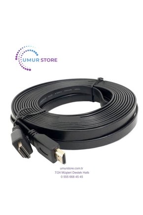 HDMI Kablo 4K Full Hd 3D Destekli 3840*2160 Yassı Flat Slim Kablo 10 Metre