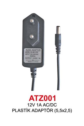 3-12V 1A ACDC PLASTİK ADAPTÖR (5,5x2,5)