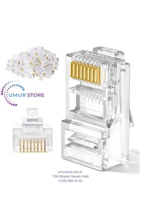 100 Adet RJ45 Cat 5 Konnektör 8P8C Ethernet Jakı RJ45 Cat5 Konnektör Ethernet Kablo Sıkma Uç Fiş