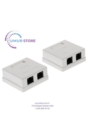 2 Adet 2-Port CAT5E Duvar Yüzey Dağı Kompakt Kutu Ağ Internet Kablosu