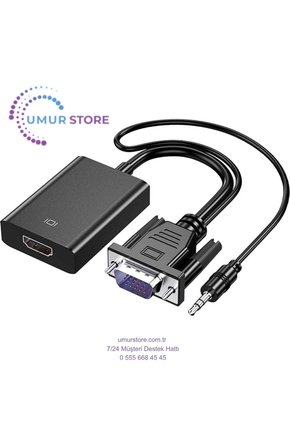 VGA HDMI Aktif Dönüştürücü VGA To HDMI Kablolu VGA Erkek HDMI Dişi VGA In HDMI Out Converter