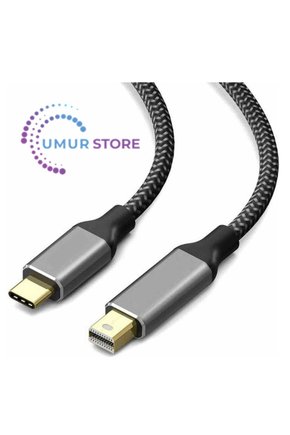 Type-C To Mini Display Port Kablo 4K 60Hz 180 cm Görüntü Aktarım Kablosu