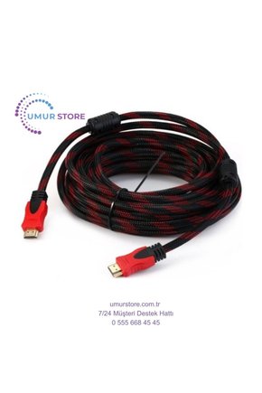 5 Metre Hasır Sargılı Altın Uçlu Hdmi Görüntü Kablosu 3D 14V