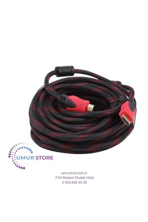 20 Metre Filtreli Hasır Sargılı Altın Uçlu Hdmi Görüntü Kablosu 3D 14V