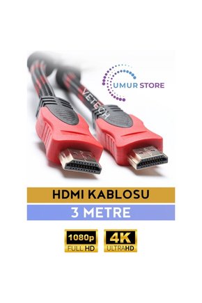 3 Metre HDMI Kablo Full Hd Tv Monitör Uydu Alıcısı Pc Uyumlu HDMI Kablosu