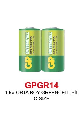 Batteries 14g Greencell R14p1235c Boy Orta Pil 1.5 Volt 2 li