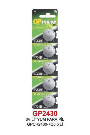 3V LİTYUM PARA PİL GPCR2430-7C5 5’Lİ