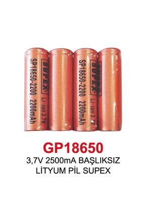 3,7V 2500mA BAŞLIKSIZ LİTYUM PİL SUPEX