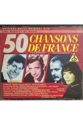 (Müzik CDsidir Plak Değildir) CD 50 Chansons De France Double CD