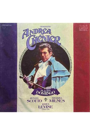 Giordanos Andrea Chenier Placido Domingo 3 LP Box Set Plak