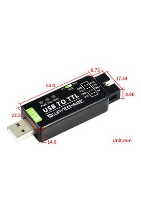 Waveshare FT232RNL USB TTL Seri Dönüştürücü Modül 3.3V 5V UART Çevirici Endüstriyel Dahili Sigortalı