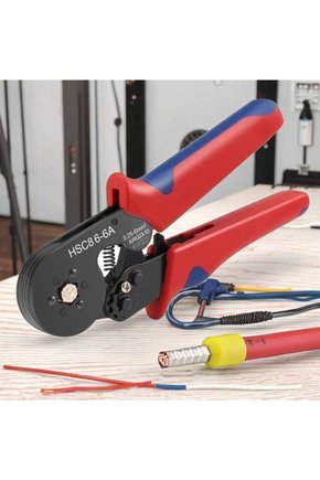 HSC8 6-6A Altıgen Yüksük Sıkma Pensesi 0.25-6mm² Cırcırlı Pense Kendinden Ayarlı Kablo Ucu Krimp Sı