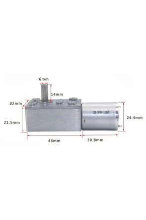 JGY370 12V 10 RPM L Redüktörlü DC Motor Yüksek Torklu Metal Dişli Sonsuz Vida Mekanizmalı Kendinden
