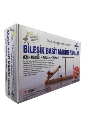 Kendimiz Yapalım Bileşik Basit Makine Deney Seti Ahşap Eğik Düzlem Kaldıraç Makara Mekanik Fizik Fen