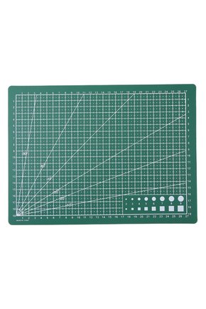 A4 Hobi Kesme Matı 30x22 cm Çizgili Açı Kılavuzlu Maket Dikiş Deri El İşi Kesim Tablası Yeşil