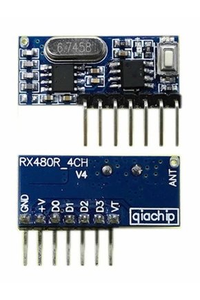 Qiachip RX480-E 433 MHz 4 Kanallı RF Kablosuz Alıcı Modülü