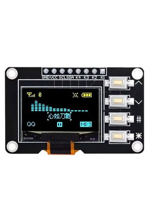 0.96 128x64 4 Butonlu OLED Ekran I2C SSD1315 Sarı Mavi Arduino Uyumlu Grafik LCD