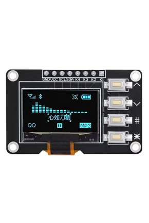 0.96 İnç 128x64 I2C 4 Butonlu Mavi OLED Ekran Modülü - SSD1315