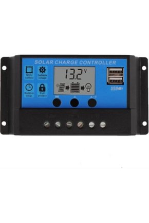 10a Solar Şarj Kontrol Cihazı Regülatörü Çift Usb 12v-24v Güneş Paneli Şarj Regülatörü