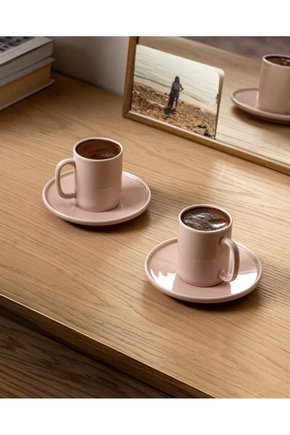 Pudra Renkli Vela 2 Kişilik 4 Parça Kahve Fincan Seti, 90 ml