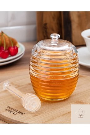 Madame Coco Lorenzo Kaşıklı Cam Bal Kavanozu - 240ml