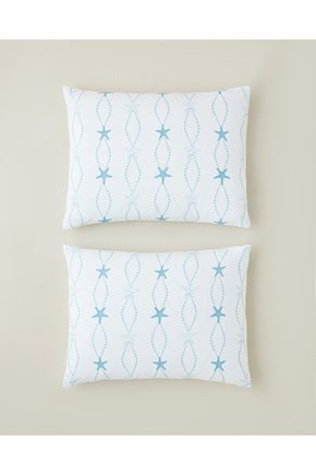 Starfish Kolay Ütülenir 2li Yastık Kılıfı 50x70 cm Mavi