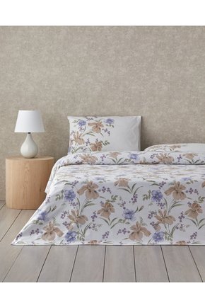 Rustic Blossom Pamuk Tek Kişilik Nevresim Takımı 160x220 cm Lila - Bej