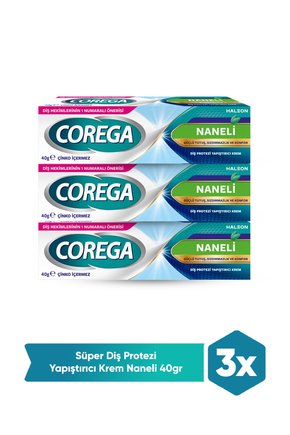 Süper Protez Yapıştırıcı Krem Naneli 40gr x 3 Adet