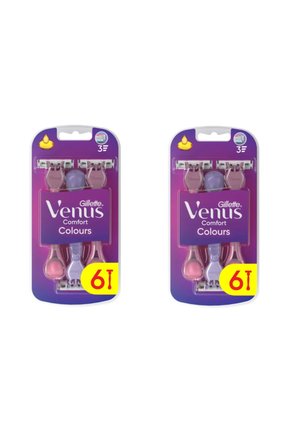 Venus 3 Renkli Kullan At Tıraş Bıçağı 6 Adet (4+2) x 2 Paket
