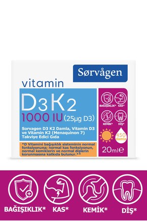 Vitamin D3k2 Damla 20 Ml (1000 Iu)
