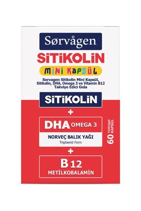 MİNİ KAPSÜL SİTİKOLİN, DHA OMEGA 3 VE B12 - 60 kapsül