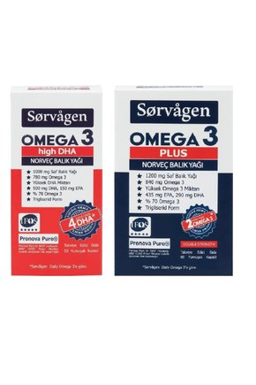 Omega 3 EPA Plus 1200 mg + Omega3 High DHA Norveç Balık Yağı
