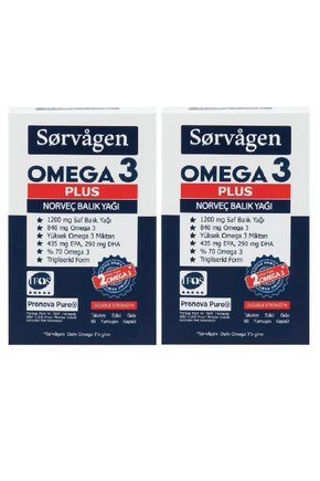 Omega 3 Plus 1200 mg Norveç Balık Yağı 2 Adet