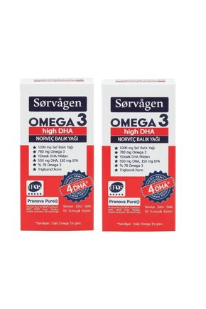 Omega 3 High DHA Saf Norveç Balık Yağı, 50 Kapsül, 1000 mg - 2 Adet