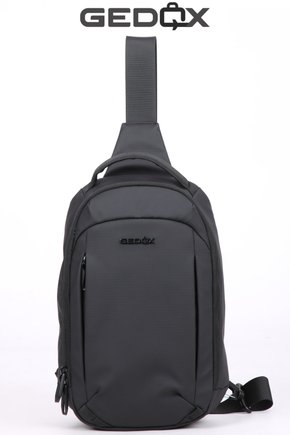 Siyah Su Geçirmez 3 Bölmeli Çapraz Sırt Çantası Tek Omuz Göğüs Çantası Bodybag GDX2102