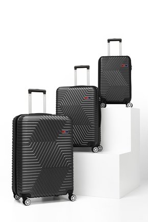 Abs 3lü Siyah Lüx Valiz Seyahat Seti 600.01-set