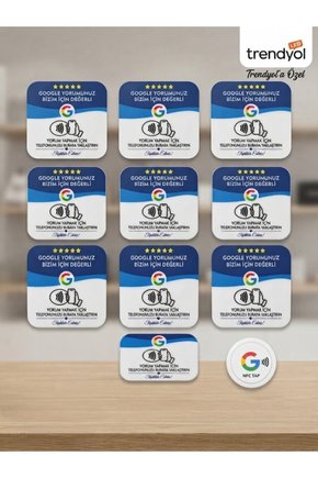 NFC Google yorum kartı (10 adetli set içerir)
