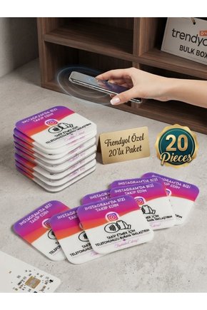 NFC İnstagram Takip Kartı (20 adetli set)