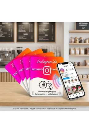 NFC İnstagram Takip Kartı 5 Li Set