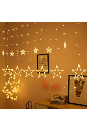 2x2 Metre Yıldız Ip Perde Saçak Ip Led Günışığı Dekoratif Yılbaşı Süs Dekor
