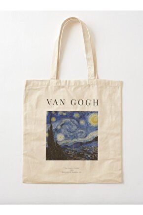 Van Gogh Yıldızlı Gece - Ham Bez Omuz Çantası