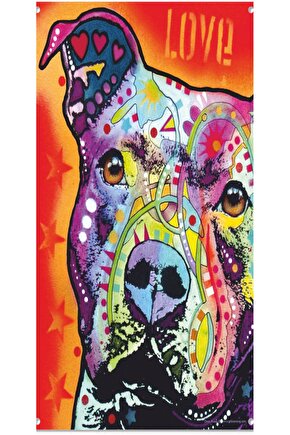 köpek patili dost pop art tarz retro ahşap poster